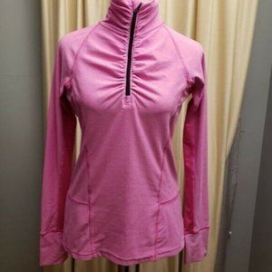 C9 Champion Heather Pink 1/4 Zip Semi Fitted Jacket Long Sleeve Thumb Hole Small